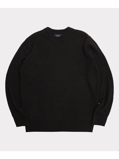 Basic Crew Neck Knit Top Black - MOO - BALAAN 1