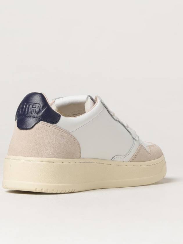 Women's Leather Suede Medalist Low Top Sneakers White Blue - AUTRY - BALAAN 4