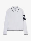 Women's Tipping Jersey Viscose Polo Shirt Navy - THOM BROWNE - BALAAN 3