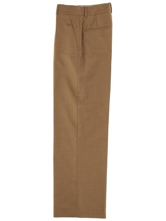 Wool Trousers High Waist Straight Pants Brown - BURBERRY - BALAAN 4