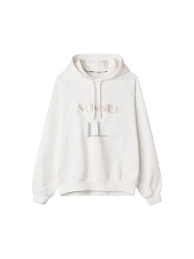 Embroidered Logo Hoodie White - SUNNEI - BALAAN 2