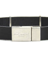 Opyum Silver Logo Leather Bracelet Black - SAINT LAURENT - BALAAN 6