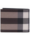 Check Half Wallet Dark Birch Brown - BURBERRY - BALAAN 5