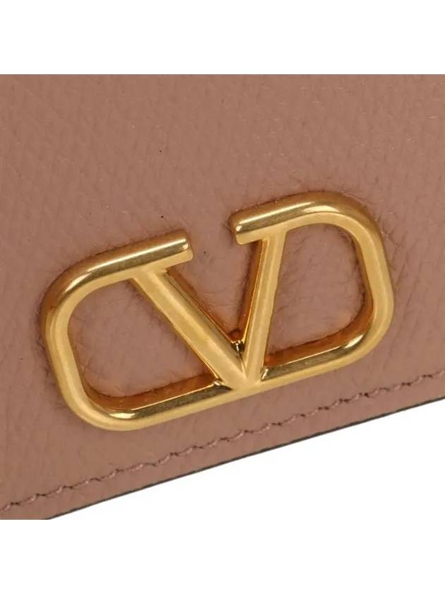 V Logo Signature Flap Compact Half Wallet Rose Canel - VALENTINO - BALAAN 7