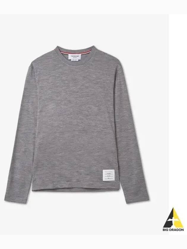 Wool Jersey 4-Bar Long Sleeve T-Shirt Light Grey - THOM BROWNE - BALAAN 2