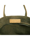 Women's Cabas Small Linen Tote Bag Green - VANESSA BRUNO - BALAAN 10