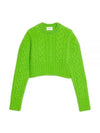 Cable Wool Knit Top Green - AMI - BALAAN 2