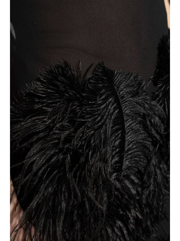 The Attico Dress With Ostrich Feathers, Women's, Black - THE ATTICO - BALAAN 5