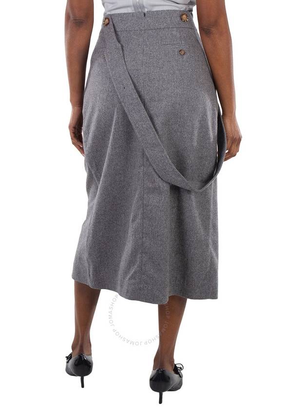 Burberry Sariah Mid Grey Melange Detachable Belt Wool Cashmere Wrap Skirt, Brand Size 8 (US Size 6) - BURBERRY - BALAAN 3