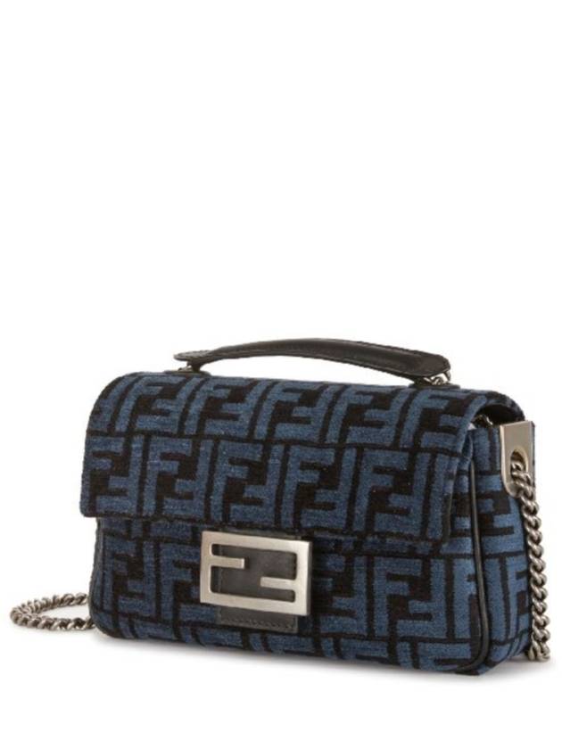 Baguette Chain Medium Shoulder Bag Blue - FENDI - BALAAN 3