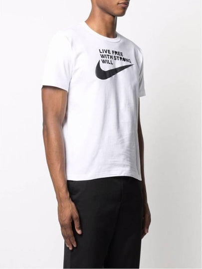 Black Nike Swoosh Logo Short Sleeve TShirt 1GT102 - COMME DES GARCONS - BALAAN 2