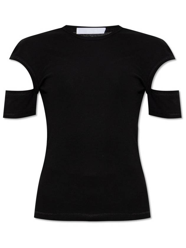 Slash Shrunken Short Sleeve T-Shirt Black - HELMUT LANG - BALAAN 1