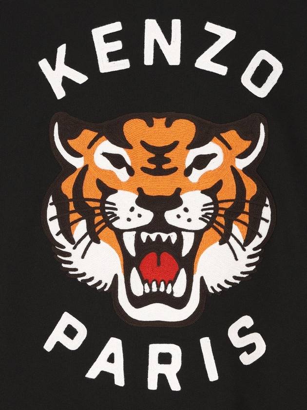 Lucky Tiger Embroidered Sweatshirt Black - KENZO - BALAAN 4