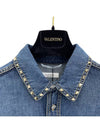 Rockstud Denim Overfit Shirt Jacket 2V3DB01Z 558 - VALENTINO - BALAAN 3