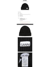 Logo Patch Wool Beanie Black - GANNI - BALAAN 4