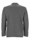 Super 120S Wool Twill Single Breasted Classic Jacket Grey - THOM BROWNE - BALAAN 3