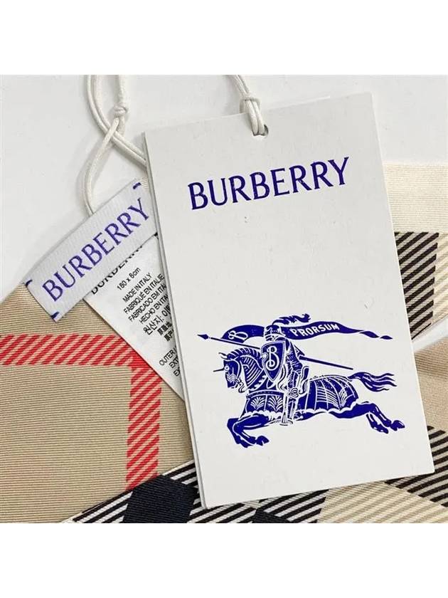 Skinny Check Silk Scarf Archive Beige - BURBERRY - BALAAN 8