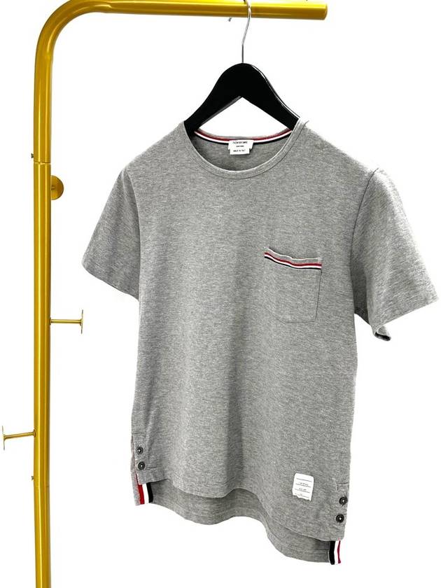 Pocket short sleeve t shirt gray size 1 - THOM BROWNE - BALAAN 1