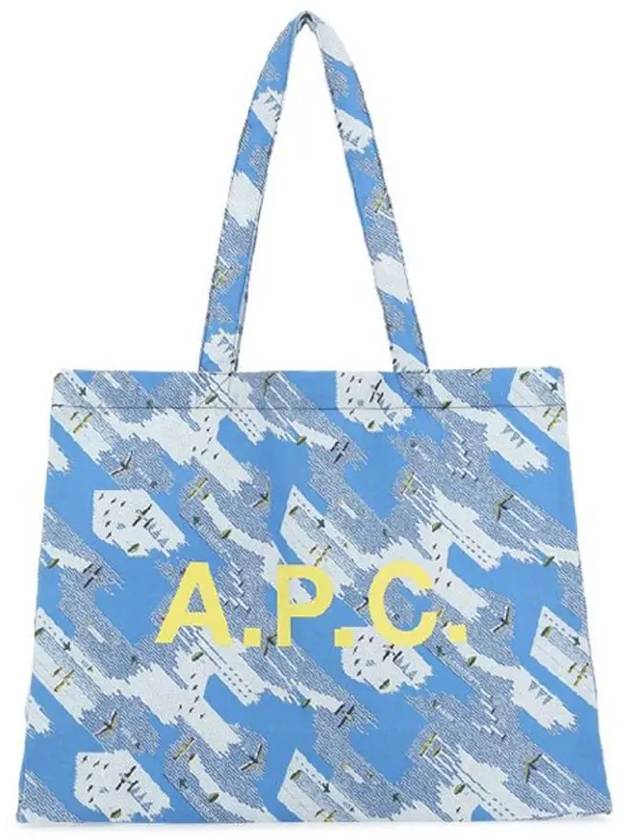 Graphic Logo Print Tote Bag Blue - A.P.C. - BALAAN 3