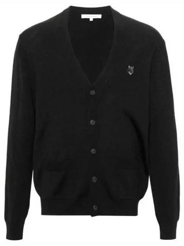 Bold Fox Head Patch Regular Cardigan Black - MAISON KITSUNE - BALAAN 2