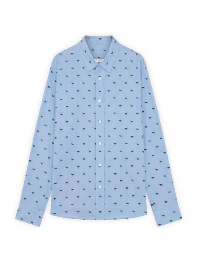 Profile Fox Casual Long Sleeve Shirt Light Blue - MAISON KITSUNE - BALAAN 1