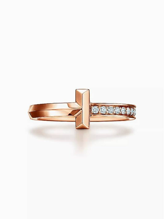 Tiffany T1 Ring 2 5mm Rose Gold Diamond Women - TIFFANY & CO. - BALAAN 2