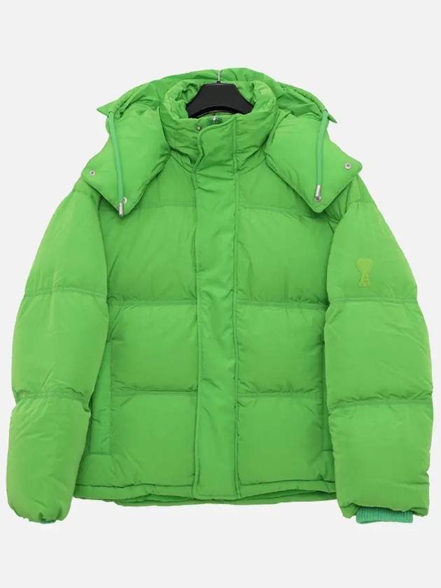 De Cour Heart Logo Hood Padding Lime Green - AMI - BALAAN 4