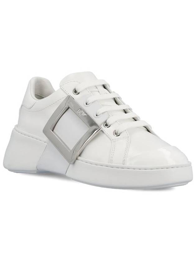 Viv Metal Buckle Low Top Sneakers White - ROGER VIVIER - BALAAN 3