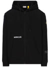 Logo print hooded zip up black - MONCLER - BALAAN 1