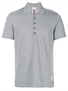 Men's Cotton Pique Center Bag Striped Short Sleeve Polo Shirt Grey - THOM BROWNE - BALAAN 2