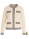 Kendra Button-Up Crew Neck Cardigan Ivory - TORY BURCH - BALAAN 2