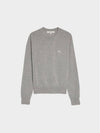 Women's Baby Fox Patch Regular Knit Top Medium Grey Melange - MAISON KITSUNE - BALAAN 1