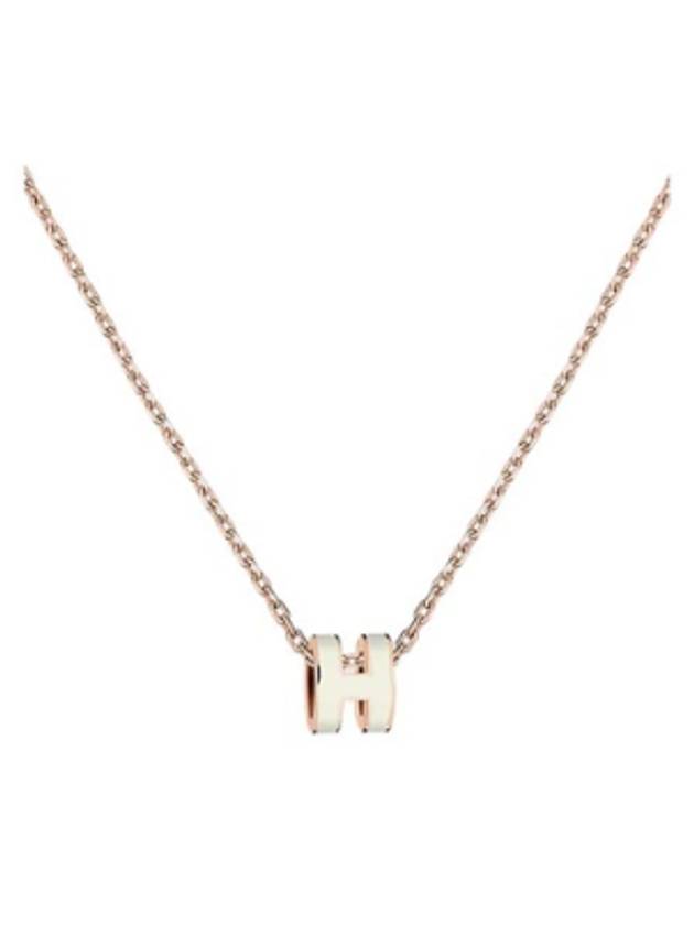 Mini Pop H Pendant Rose Gold & Blanc - HERMES - BALAAN 3