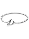 Heart T Bar Snake Chain Bracelet Silver - PANDORA - BALAAN 2