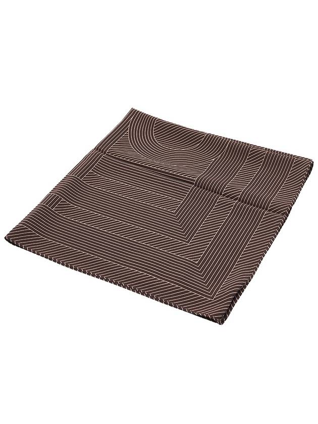 Striped Monogram Silk Scarf Brown - TOTEME - BALAAN 11