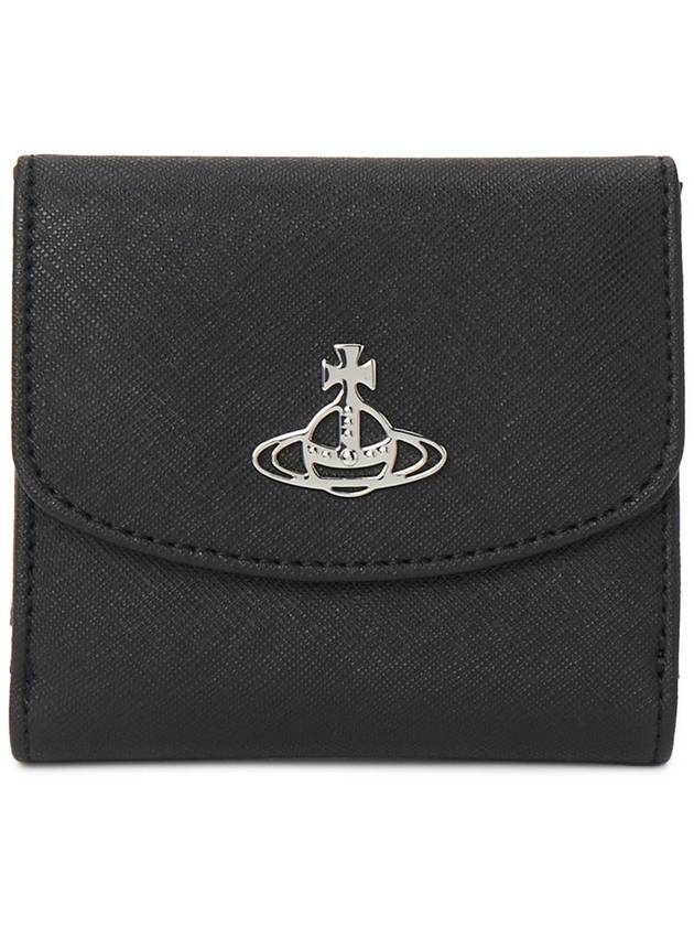 Logo Vegan Leather Half Wallet Black - VIVIENNE WESTWOOD - BALAAN 2