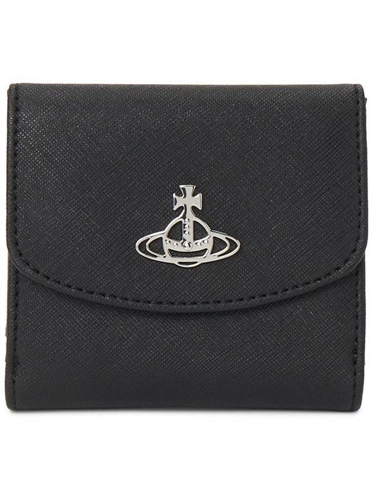 Logo Vegan Leather Half Wallet Black - VIVIENNE WESTWOOD - BALAAN 2