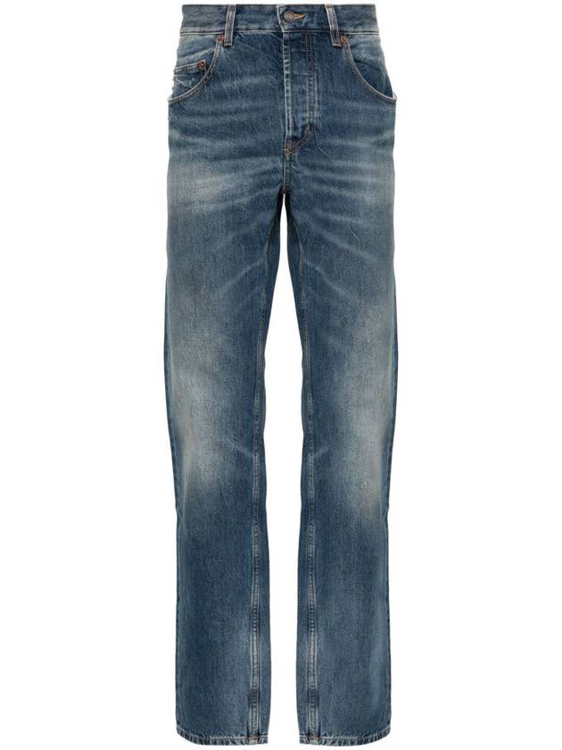 Back Logo Patch Biologics Cotton Jeans Blue - SAINT LAURENT - BALAAN 2