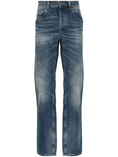 Back Logo Patch Biologics Cotton Jeans Blue - SAINT LAURENT - BALAAN 2