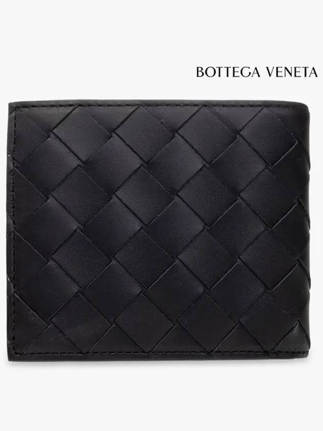 Intrecciato Leather Half Wallet Black - BOTTEGA VENETA - BALAAN 4