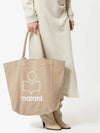 Yenky Embroidered Logo Large Shopper Tote Bag Beige - ISABEL MARANT - BALAAN 5