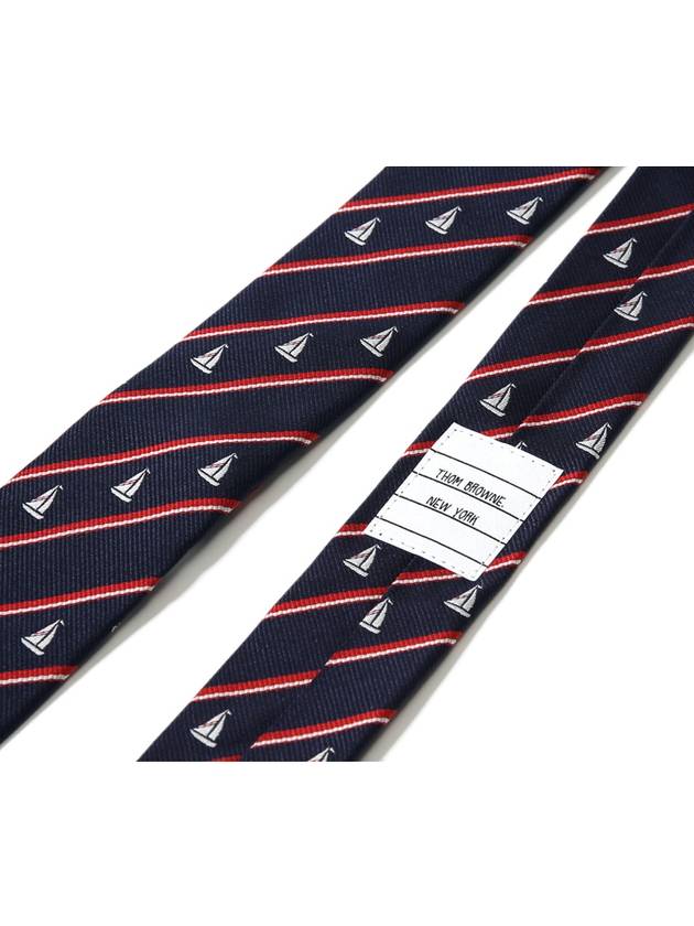 Sailboat Classic Striped Silk Tie - THOM BROWNE - BALAAN.