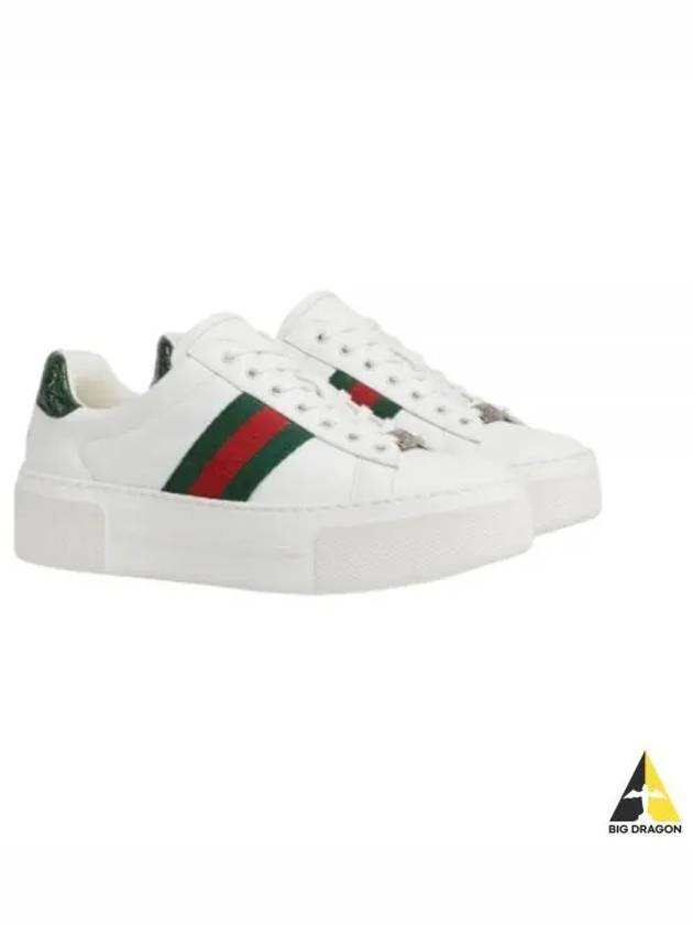 Women's Leather Low Top Sneakers White - GUCCI - BALAAN 2