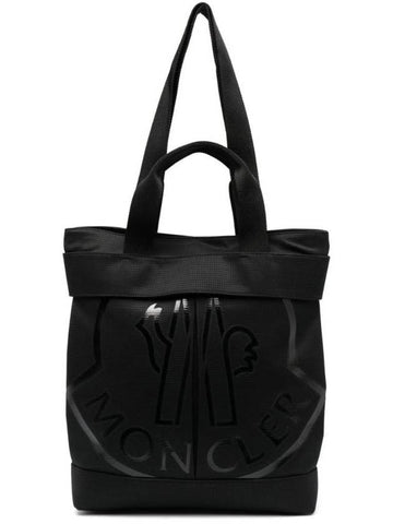 Cut Logo Print Tote Bag Black - MONCLER - BALAAN 1