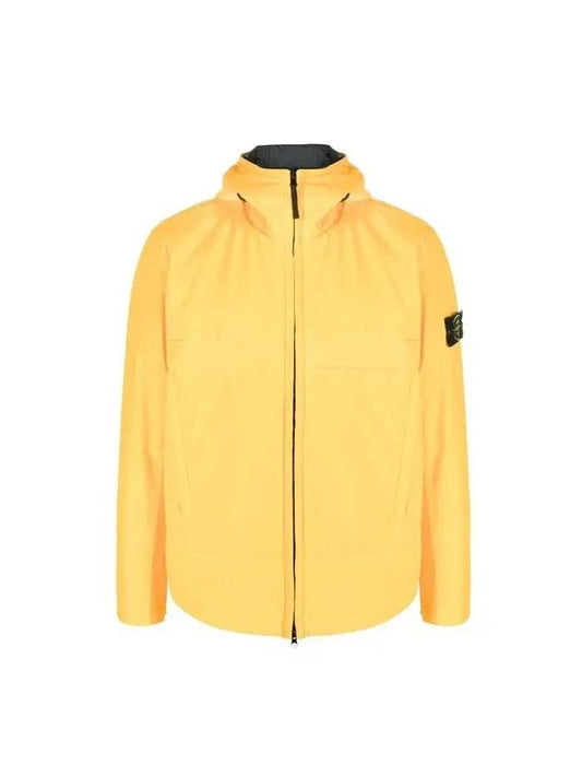 Men's Soft Shell Hooded Jacket Yellow - STONE ISLAND - BALAAN.