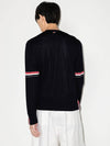 Stripe Armband Merino Wool Cardigan Navy - THOM BROWNE - BALAAN 5