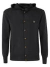 Logo Hooded Cardigan Black - VIVIENNE WESTWOOD - BALAAN 2