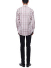 Men's Classic Fit Check Poplin Long  Shirt White - THOM BROWNE - BALAAN 6