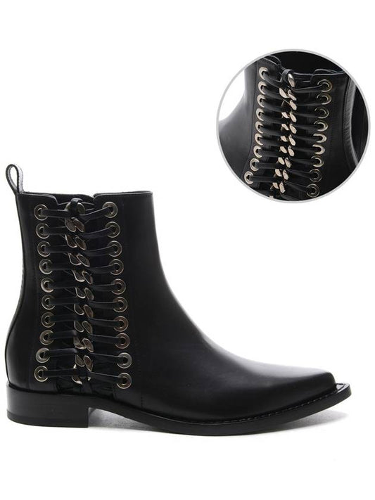 Women's Braided Chain Ankle Boots 493542_WHR54_1081_17F - ALEXANDER MCQUEEN - BALAAN 1