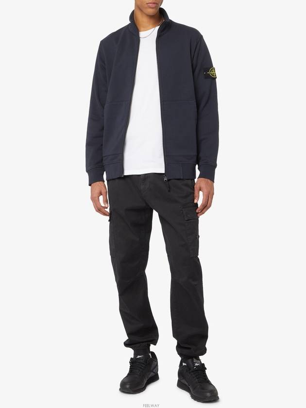 Wappen Patch Cotton Fleece Zip-up Jacket Navy - STONE ISLAND - BALAAN 4